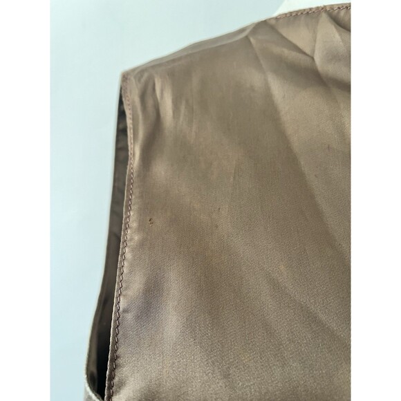 Pierre Balmain Paris Olive Green Rustic Distresssd Leather Vest Size 2 w/flaws - Picture 5 of 11